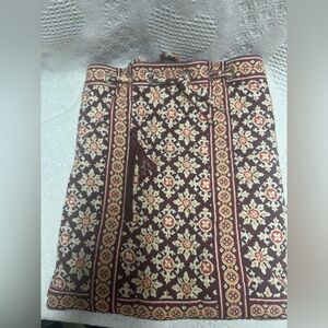 Vera Bradley Medallion Backsack Purse Backpack Purse Quilted Burgundy Cream